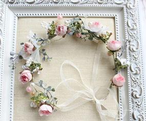 img 2 attached to 🌸 Vivivalue Boho Flower Headband: Stunning Hair Wreath Floral Garland for Weddings, Parties & Festivals
