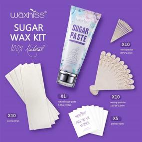 img 3 attached to Waxkiss Waxing Kit: 100% Natural Hair Remover for All Skin Types - At-Home Waxing Kit with Strips, Spatulas, and Prewax Wipes