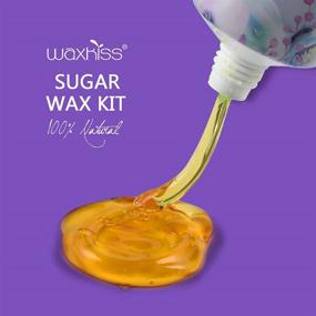 img 2 attached to Waxkiss Waxing Kit: 100% Natural Hair Remover for All Skin Types - At-Home Waxing Kit with Strips, Spatulas, and Prewax Wipes