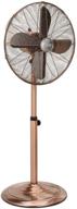 adjustable height 3 speed oscillating fan, 16 in, brushed copper - decobreeze pedestal fan logo