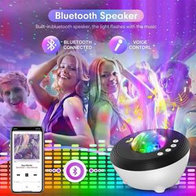 img 1 attached to 🌌 GOOSEL Galaxy Projector with Bluetooth Music Speaker & Remote Control, Bedroom Star Projector with APP, 8 White Noises, and Alexa Compatibility