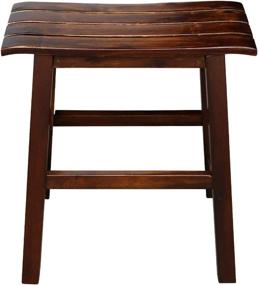img 2 attached to International Concepts Slat Seat Stool, 18-inch, Espresso: Sturdy and Stylish Seating Solution for any Space