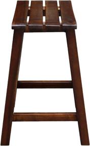 img 1 attached to International Concepts Slat Seat Stool, 18-inch, Espresso: Sturdy and Stylish Seating Solution for any Space