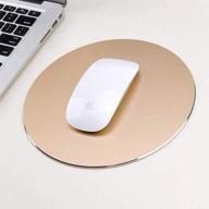 🖲️ metal aluminum mouse pad: smooth ultra-thin hard pad for office and games (gold) logo