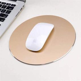 img 4 attached to 🖲️ Metal Aluminum Mouse Pad: Smooth Ultra-Thin Hard Pad for Office and Games (Gold)