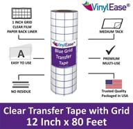 📏 vinyl ease 12 inch x 80 feet roll of clear vinyl transfer tape with grid: medium tack adhesive, 1 inch grid – perfect for decals, signs, wall words and more! v0842 logo