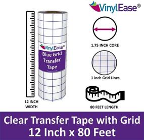 img 3 attached to 📏 Vinyl Ease 12 Inch x 80 Feet Roll of Clear Vinyl Transfer Tape with Grid: Medium Tack Adhesive, 1 Inch Grid – Perfect for Decals, Signs, Wall Words and More! V0842