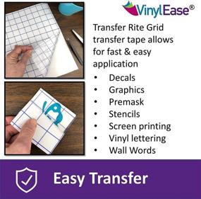 img 1 attached to 📏 Vinyl Ease 12 Inch x 80 Feet Roll of Clear Vinyl Transfer Tape with Grid: Medium Tack Adhesive, 1 Inch Grid – Perfect for Decals, Signs, Wall Words and More! V0842