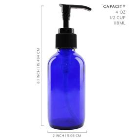 img 2 attached to Cobalt Blue 4 oz Bottles for Aromatherapy Lotions