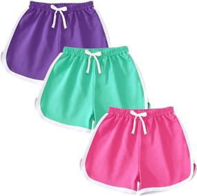 img 4 attached to 🩳 qtGLB Girls Shorts 3-Pack: Quality Cotton Active Shorts for Toddler & Big Girls - Perfect for Running, Athletics, and Sleepwear