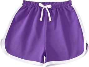 img 1 attached to 🩳 qtGLB Girls Shorts 3-Pack: Quality Cotton Active Shorts for Toddler & Big Girls - Perfect for Running, Athletics, and Sleepwear