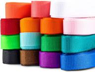 🎀 humphrey's craft 15 colors 3/8'' x 2 yards each multicolor grosgrain ribbon: perfect for crafts, diy gift wrapping, hair bows, wedding decor & more - 30 yards total! logo