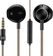 🎧 hifi bass stereo sound earbuds for apple - metal earphones with mic & noise cancelling - wired in-ear headphones with remote volume control for iphone, ipad, ipod, samsung, mac (black) logo