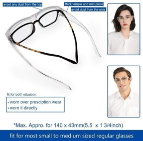 img 3 attached to 👓 FIPPONI UV400 Blue-Light Blocking Computer Glasses: Two-in-One Opaque, Lightweight & Comfortable; Fit-Over for Prescription, Reader, and Rx Frames, or Direct Wear