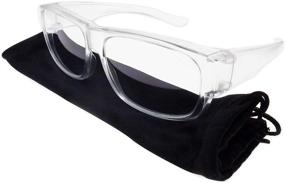 img 4 attached to 👓 FIPPONI UV400 Blue-Light Blocking Computer Glasses: Two-in-One Opaque, Lightweight & Comfortable; Fit-Over for Prescription, Reader, and Rx Frames, or Direct Wear