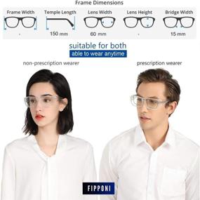 img 2 attached to 👓 FIPPONI UV400 Blue-Light Blocking Computer Glasses: Two-in-One Opaque, Lightweight & Comfortable; Fit-Over for Prescription, Reader, and Rx Frames, or Direct Wear