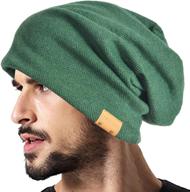 🎩 vecry men's large skullcap knit hat - oversized slouch beanie for maximum style logo