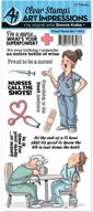 👩 art impressions proud nurse clear stamp set - work & play (4899): the perfect creative essential for nurses! logo