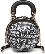 🏀 stylish teridiva graffiti letter basketball purse: women's round crossbody bag & messenger handbag logo