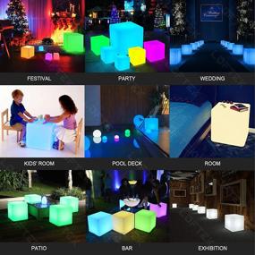 img 2 attached to 🪑 LOFTEK LED Light Cube: Rechargeable 16-inch Cube Chair with 16 RGB Colors & Remote - Waterproof Glow Furniture Ideal for Kid's Room, Party, Nursery, Pool Deck, Bar