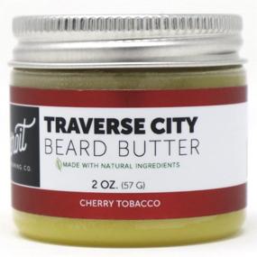 img 1 attached to Detroit Grooming Co. Traverse City Beard Butter - Cherry Tobacco Scented Men's Beard Balm (2oz) - All-Natural Ingredients and Essential Oils to Condition, Heal, and Promote Soft, Thick Beard Growth