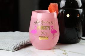 img 1 attached to Flamingo Party Time! Grab Your 22oz Stemless Wine Glass for the Perfect Girls Trip and Celebrate with a Flock!