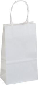 img 2 attached to 🛍️ Flexicore Packaging, 5.25x3.25x8 White Kraft Paper Bags, Shopping, Merchandise, Party, Gift Bags (White, 50 Bags)