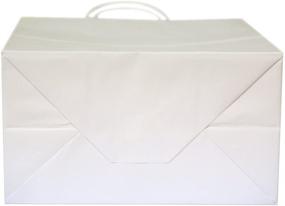 img 1 attached to 🛍️ Flexicore Packaging, 5.25x3.25x8 White Kraft Paper Bags, Shopping, Merchandise, Party, Gift Bags (White, 50 Bags)