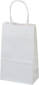 img 3 attached to 🛍️ Flexicore Packaging, 5.25x3.25x8 White Kraft Paper Bags, Shopping, Merchandise, Party, Gift Bags (White, 50 Bags)