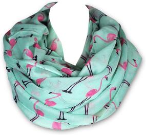 img 3 attached to KnitPopShop Flamingo Infinity Scarf Turquoise