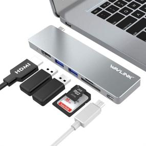 img 4 attached to 🔌 WAVLINK USB C Hub: 6-in-1 Type C Adapter with HDMI, 2 USB 3.0, SD/TF Card Reader, USB C Power Delivery Port - Aluminum Multi-Port Mini Dock for MacBook 2015 Later