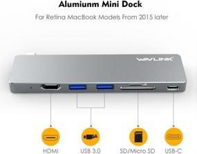 img 3 attached to 🔌 WAVLINK USB C Hub: 6-in-1 Type C Adapter with HDMI, 2 USB 3.0, SD/TF Card Reader, USB C Power Delivery Port - Aluminum Multi-Port Mini Dock for MacBook 2015 Later
