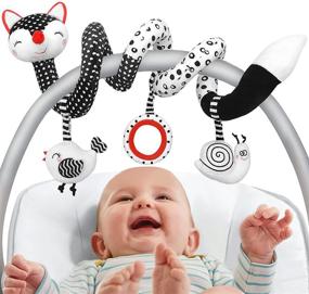 img 4 attached to Developmental Car Seat Toys: High Contrast Baby Toys for 0-3 Months, Perfect for Infants, Spiral Stroller Toys, Crib Mobile, Ideal Gift for Baby Boys and Girls