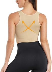 img 2 attached to 🏋️ TrainingGirl Women's Front Closure Sports Bra - Wirefree Padded Support Longline Tank Top for Workout