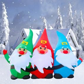 img 4 attached to 🎅 Vibrant 7 FT GOOSH Christmas Inflatable Three Santa Claus: Explore Exclusive Deals on LED-Lit Outdoor Yard Decoration for Holiday Cheer!