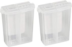 img 3 attached to Convenient and Compact Pocket Salt and Pepper Shaker Set by HOME-X - Clear, Dual Seasoning Container - Set of 2