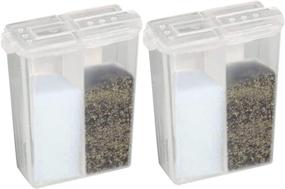 img 4 attached to Convenient and Compact Pocket Salt and Pepper Shaker Set by HOME-X - Clear, Dual Seasoning Container - Set of 2