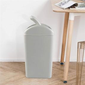 img 1 attached to 🗑️ 14L Farmoon Slim Trash Can - Modern Swing Wastebasket for Paper and Household Waste