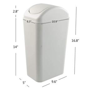 img 3 attached to 🗑️ 14L Farmoon Slim Trash Can - Modern Swing Wastebasket for Paper and Household Waste