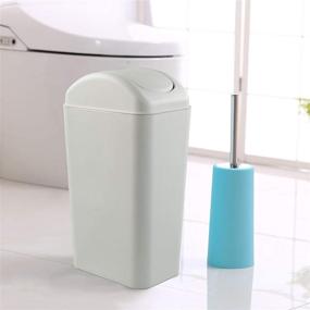 img 2 attached to 🗑️ 14L Farmoon Slim Trash Can - Modern Swing Wastebasket for Paper and Household Waste