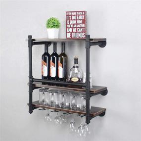img 3 attached to Industrial Mounted Holders Glasses Storage Furniture in Dining Room Furniture
