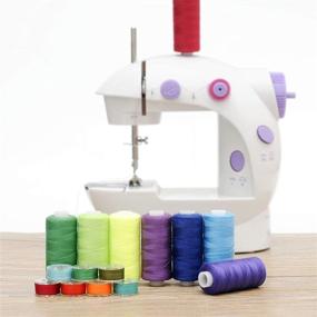 img 1 attached to 🧵 72Pcs Polyester Sewing Thread Kits - 36 Colors, 500 Yards Each - KEIMIXJIA Polyester Thread Spools with Prewound Bobbins for Hand & Machine Sewing