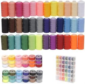 img 3 attached to 🧵 72Pcs Polyester Sewing Thread Kits - 36 Colors, 500 Yards Each - KEIMIXJIA Polyester Thread Spools with Prewound Bobbins for Hand & Machine Sewing