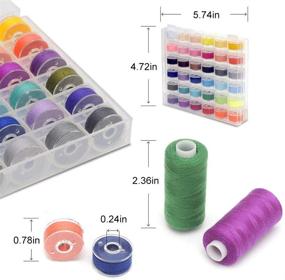 img 2 attached to 🧵 72Pcs Polyester Sewing Thread Kits - 36 Colors, 500 Yards Each - KEIMIXJIA Polyester Thread Spools with Prewound Bobbins for Hand & Machine Sewing