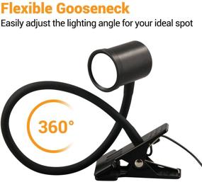 img 1 attached to Versatile Clip-on Light Reading Lamp with 3 Color Modes, Eye-friendly CRI 90+ Clamp Desk Light, 3000-6500K USB Clamp Light, Adjustable Brightness, and 360° Flexible Gooseneck