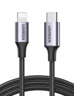 ugreen 6ft usb-c to lightning cable - mfi certified iphone charger for iphone 13/13 pro/13 pro max/13 mini, iphone 12/11/x/xr/xs/8 series, ipad 9, airpods pro, and more logo