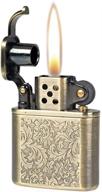 copper antique cigarette lighter flowers logo