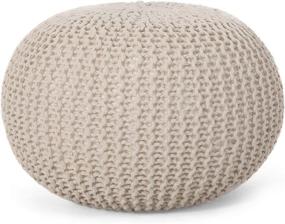 img 4 attached to 🪑 Beige Pouf by Christopher Knight Home 313877