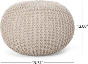 img 3 attached to 🪑 Beige Pouf by Christopher Knight Home 313877