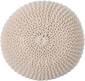 img 1 attached to 🪑 Beige Pouf by Christopher Knight Home 313877